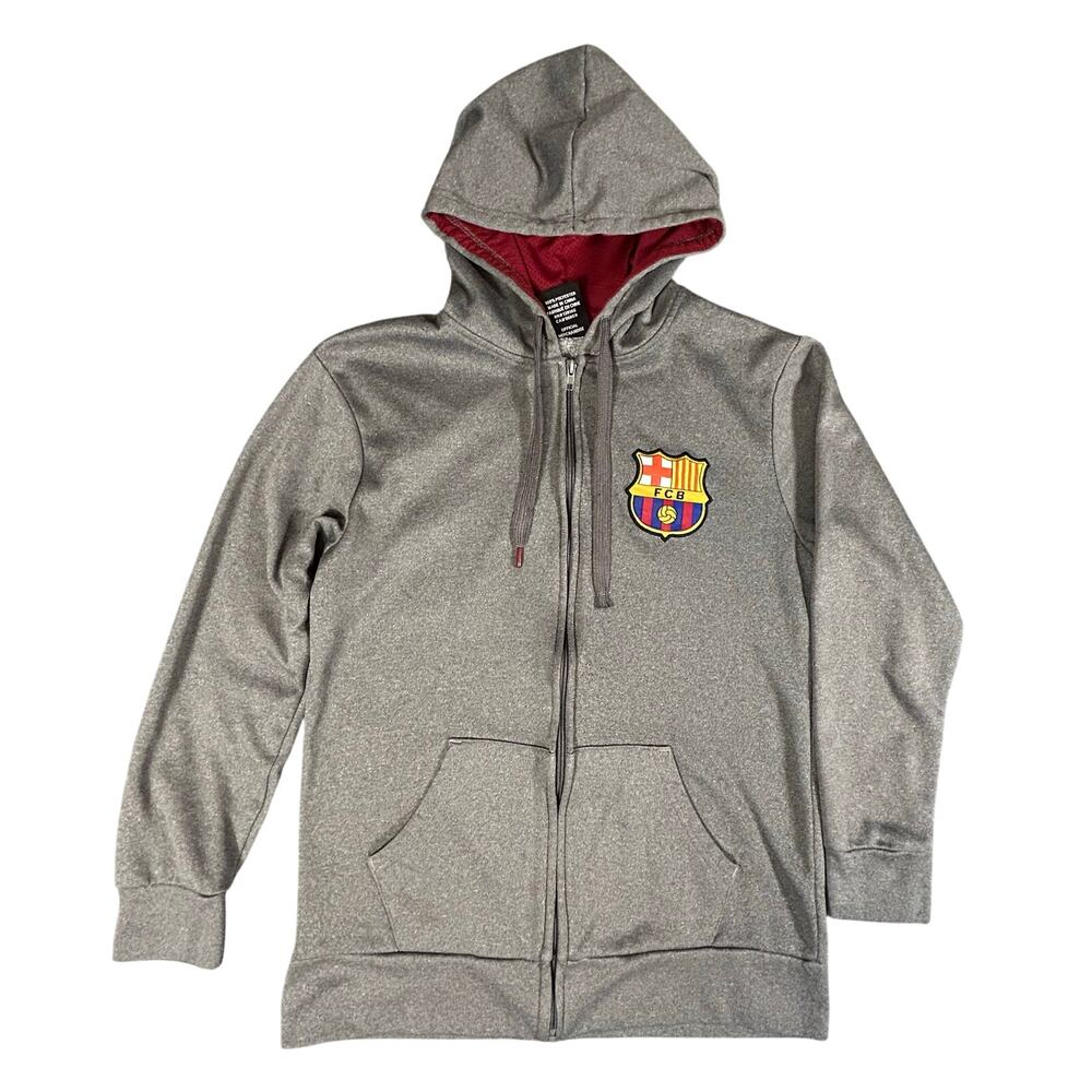 FC Barcelona‎ Official Merchandise Full Zip Hoodie Mens S Gray